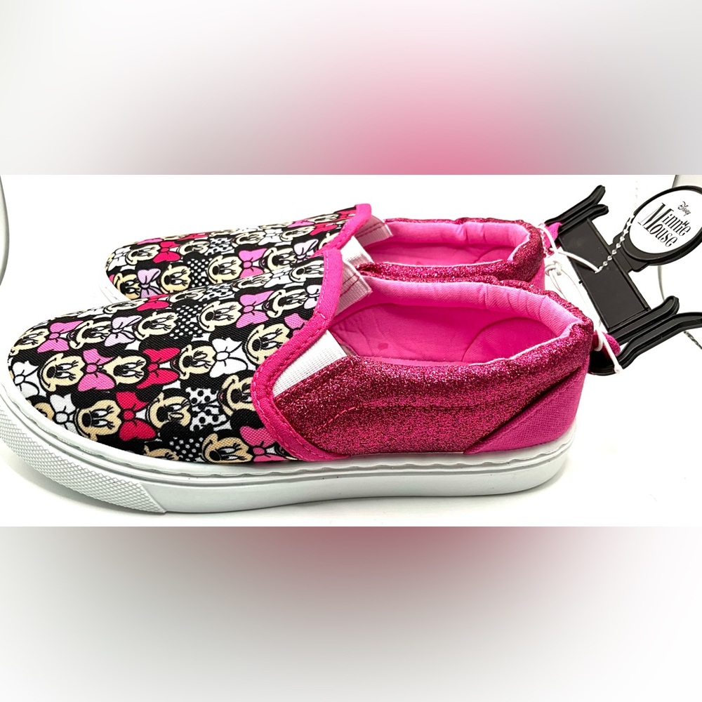 Disney Minnie Mouse Pink glitter edition Slip-on Sneakers super cute kids size